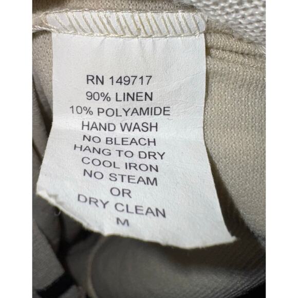 Elana Kattan NINA Asymmetrical Hem Linen Blend Dress Womens Medium Lagenlook 3D - Picture 6 of 6